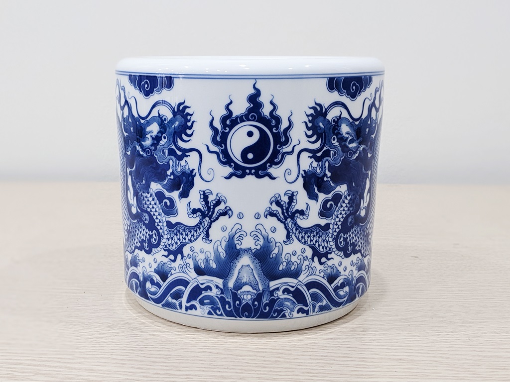 Bát hương rồng men lam Trường An 14cm 1